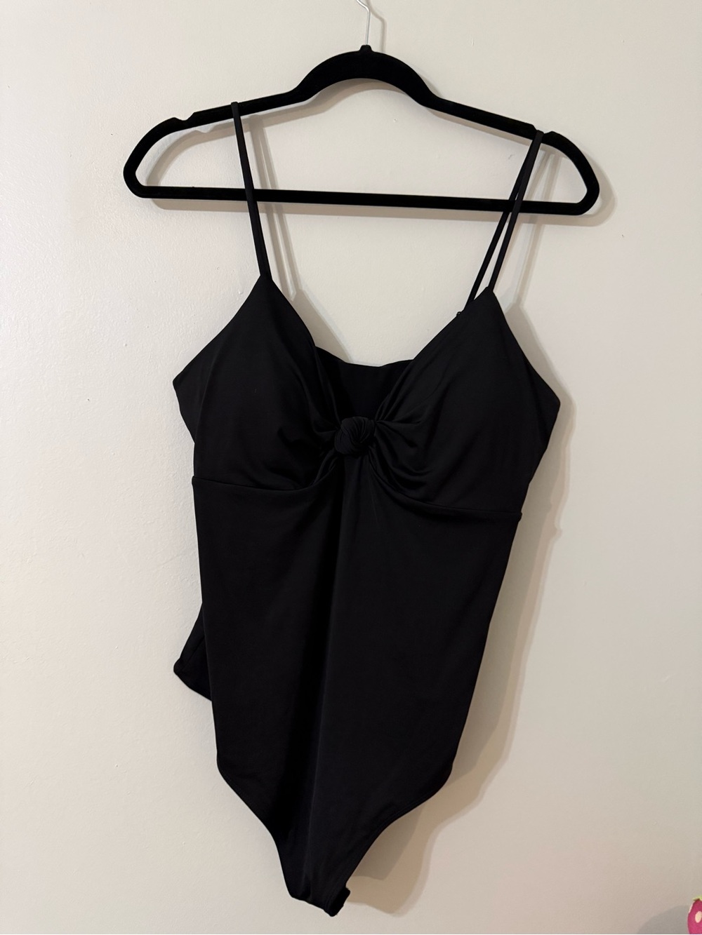 Express Black Knotted Front Cami Bodysuit NWT Women's Large